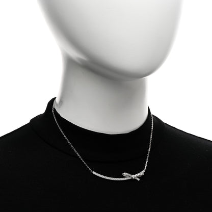 Chanel 18K White Gold Diamond Ruban Necklace 2 of 5