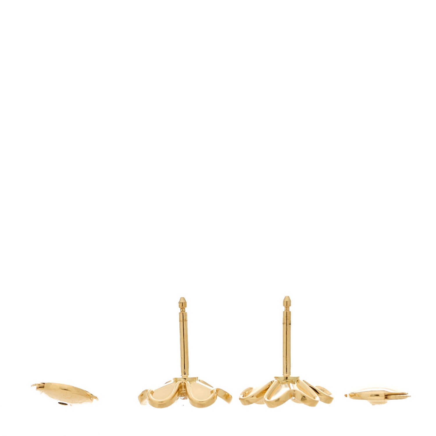 Van Cleef & Arpels 18K Yellow Gold Diamond Mini Frivole Earrings 3 of 5