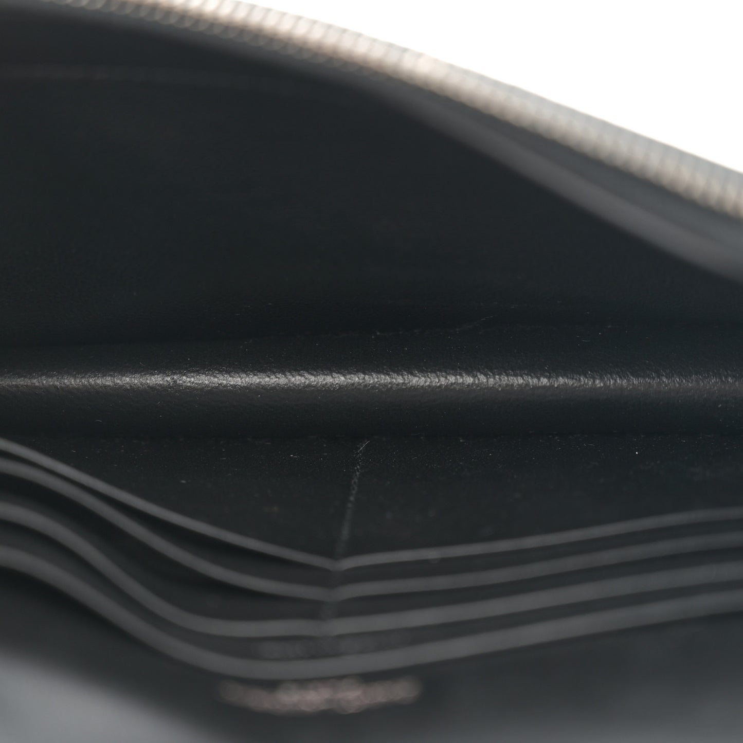 Suede Bead Embellished Classic Monogram Kate Tassel Chain Wallet Black