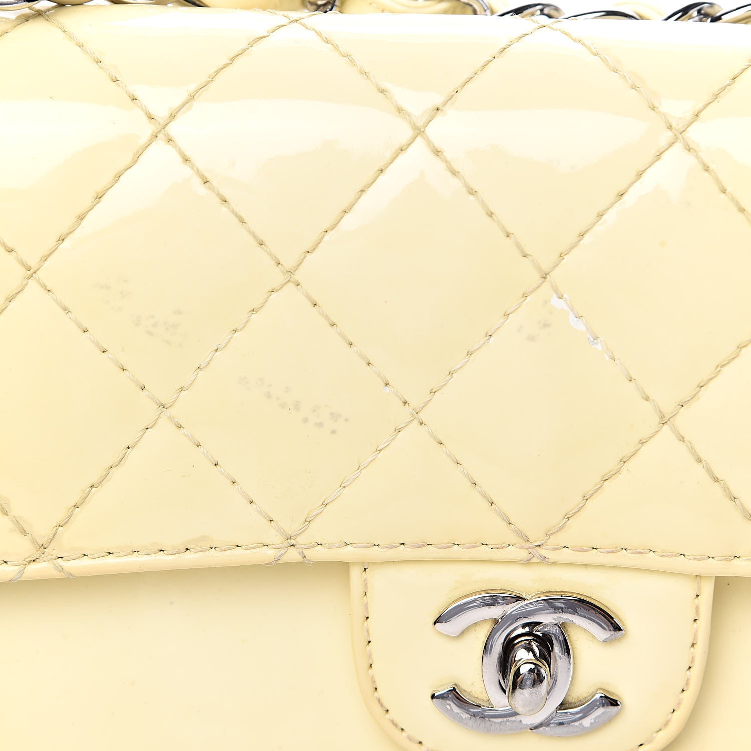 Chanel Patent Quilted Medium Double Flap Ivory 25 of 26