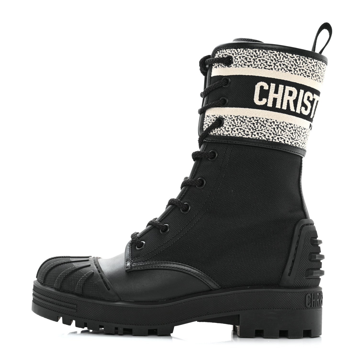 Christian Dior Calfskin Technical Fabric D-Major Ankle Boots 36 Black White 1 of 11