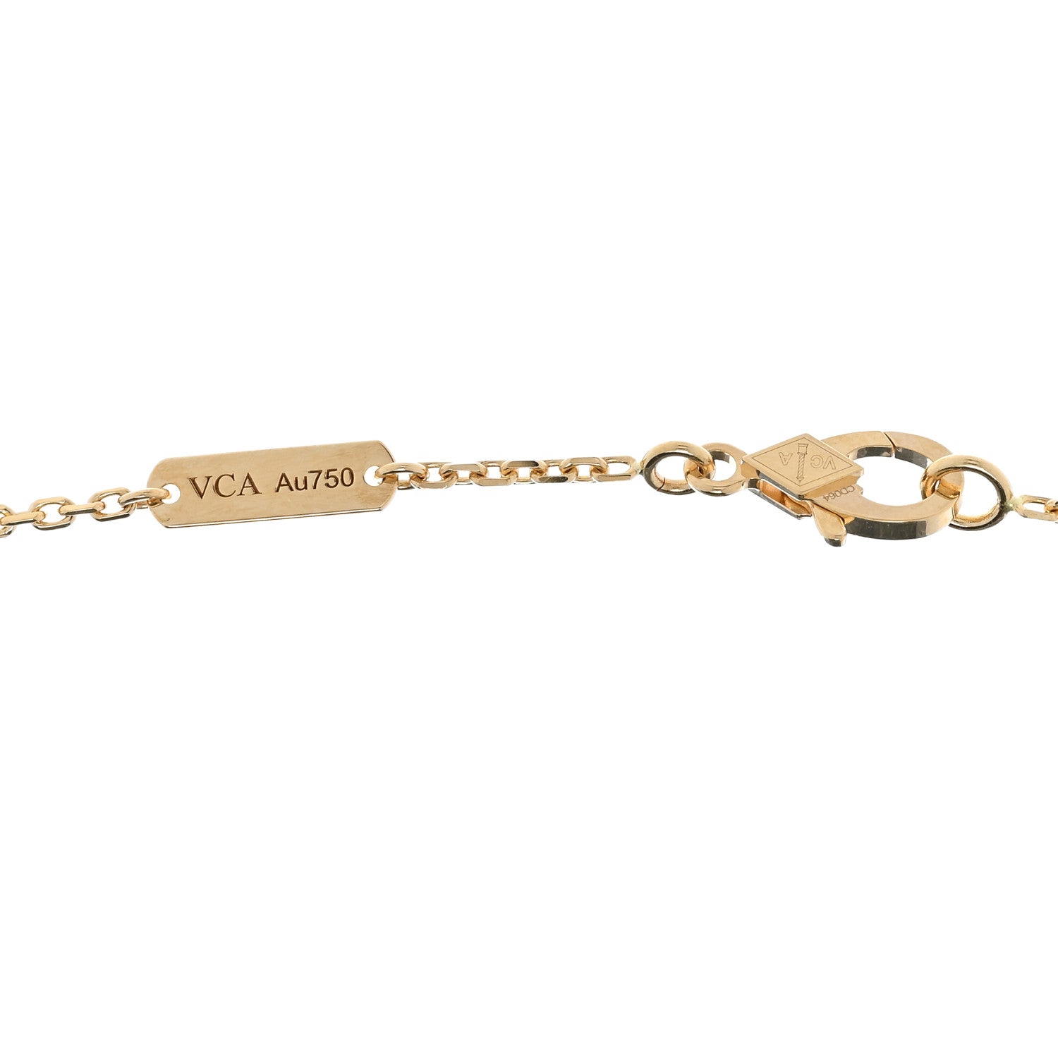 Van Cleef & Arpels 18K Yellow Gold Carnelian Vintage Alhambra Pendant Necklace 5 of 6