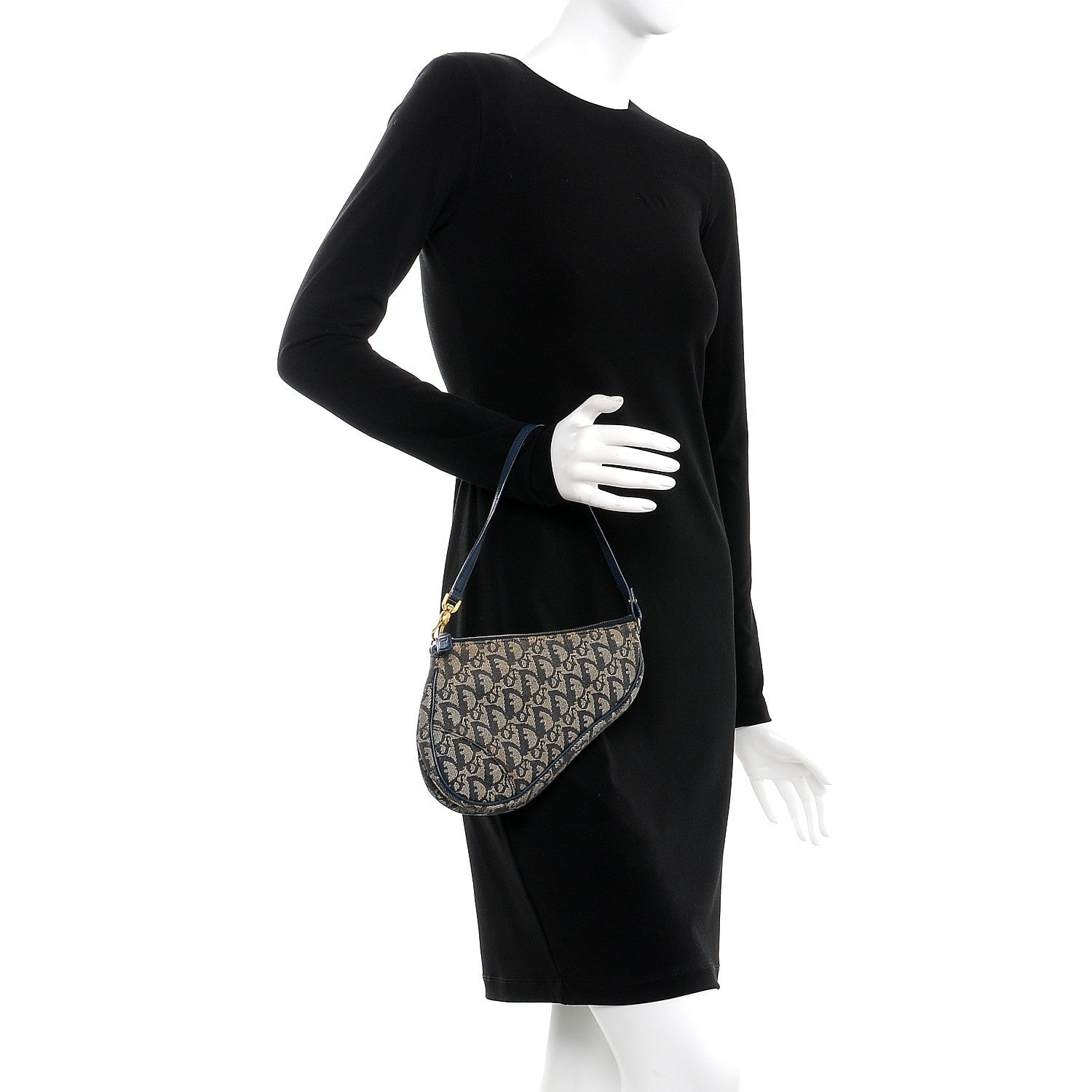 Christian Dior Monogram Mini Saddle Pochette Navy 2 of 11