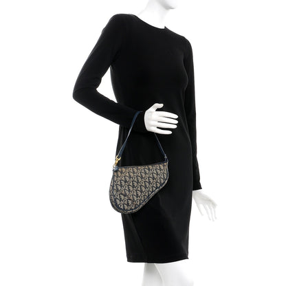 Christian Dior Monogram Mini Saddle Pochette Navy 2 of 11
