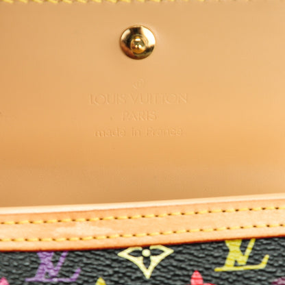 Louis Vuitton Monogram Multicolor Porte-Monnaie Plat Coin Purse Black 6 of 7