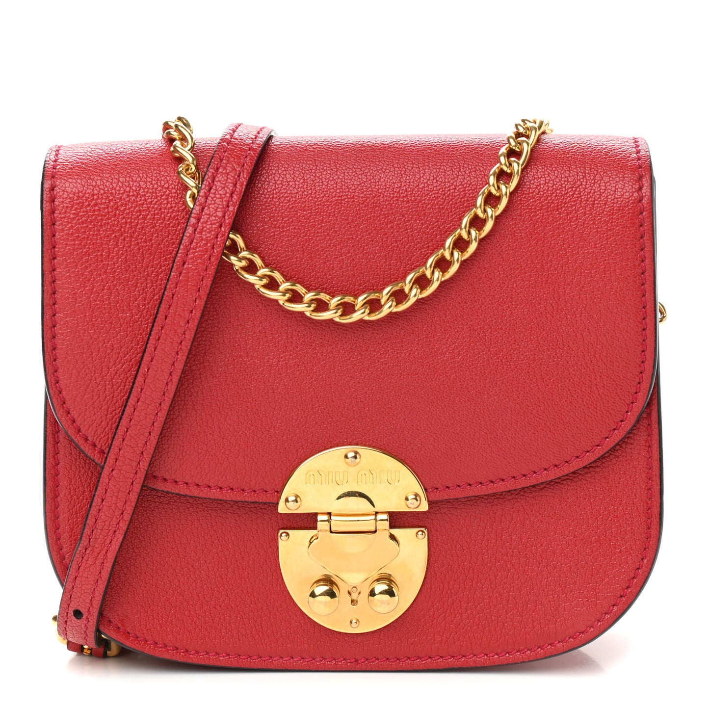 Goatskin Madras Shoulder Bag Fuoco