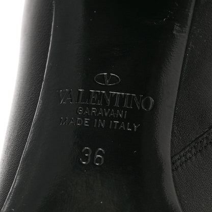 Valentino Garavani Calfskin Vlogo Knee High 85mm Boots 36 Black 6 of 14
