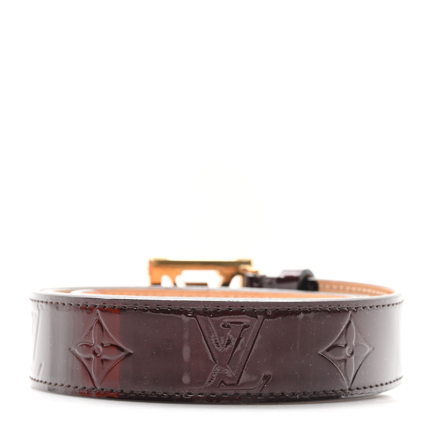 Vernis LV Frame Belt 85 34 Rouge Fauviste