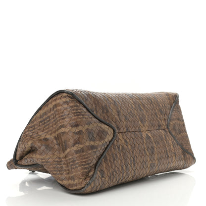 Bottega Veneta Karung Printed Nappa Moire Lizard Intrecciato Tote Multi Oak 4 of 11