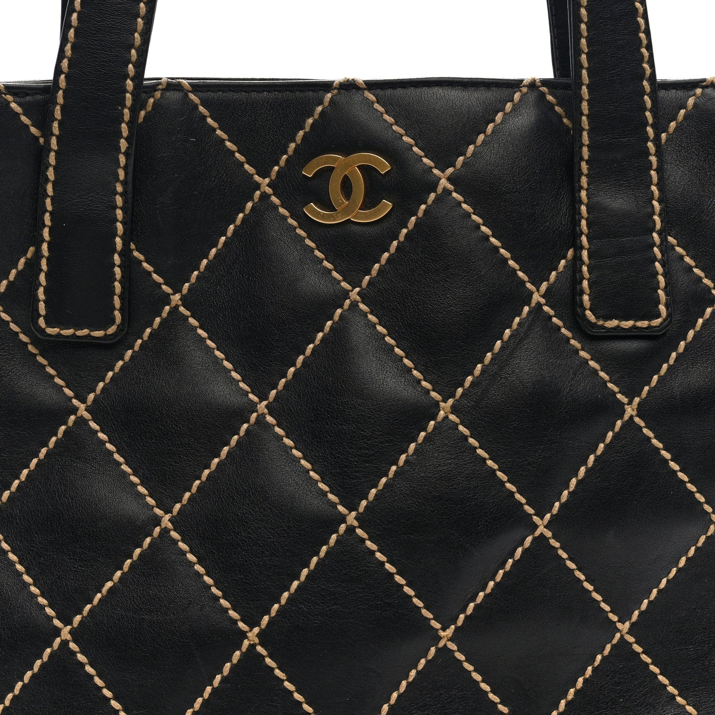 Calfskin Wild Stitch Tote Black
