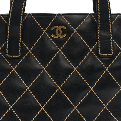 Chanel Calfskin Wild Stitch Tote Black 8 of 10