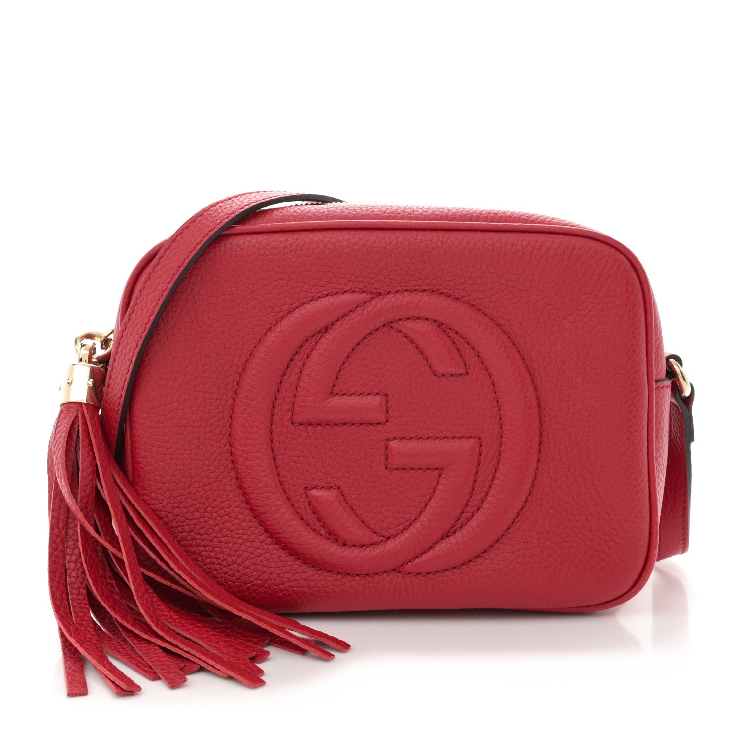 Gucci Pebbled Calfskin Small Soho Disco Bag Tabasco Red 1 of 13