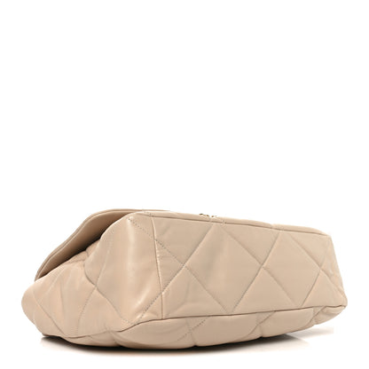 Chanel Lambskin Quilted Maxi Chanel 19 Flap Beige 4 of 10
