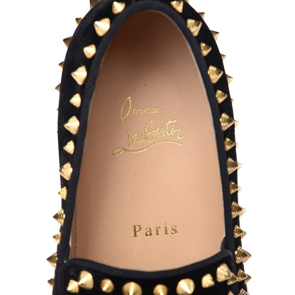 Christian Louboutin Mens Velvet Spikes Pik Boat Sneakers 41 Black 8 of 8