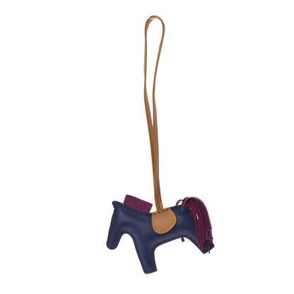 Hermes Milo Lambskin Grigri Rodeo Horse Bag Charm PM Bleu Saphir Rose Pourpre Bouton D'Or 1 of 4