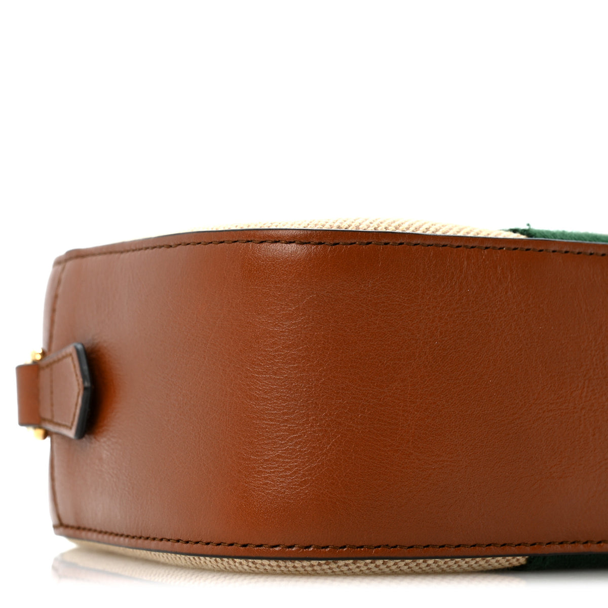 Vintage Canvas Web Shoulder Bag Sand Cuir