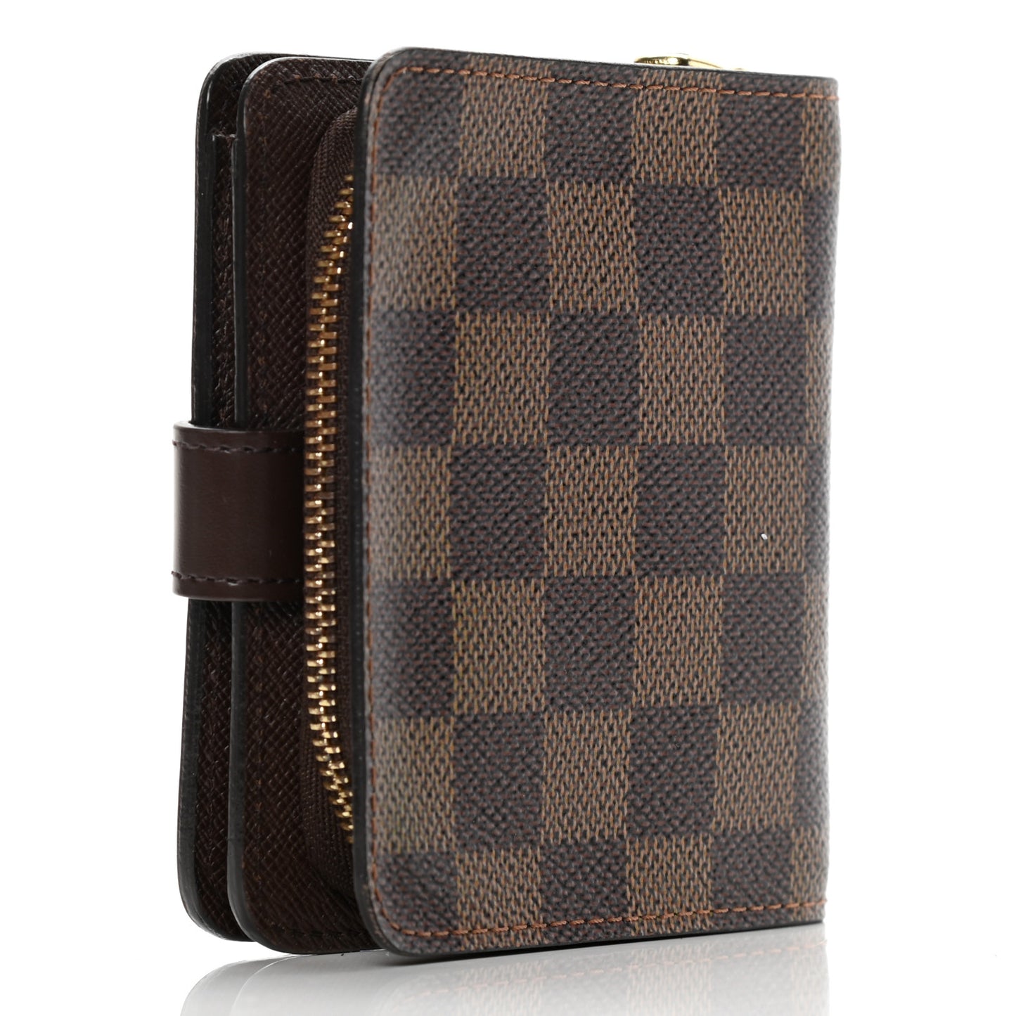 Damier Ebene Zippe Zipped Compact Wallet