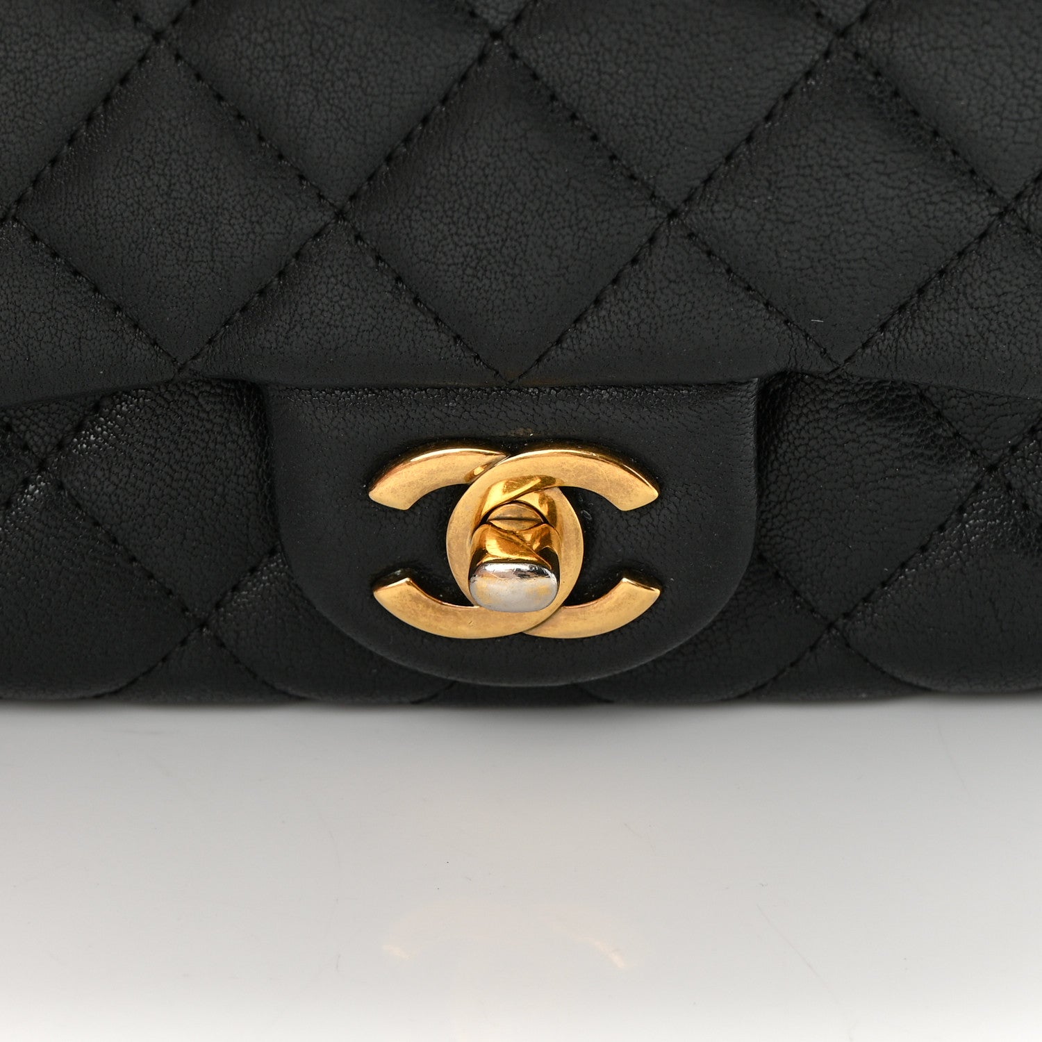 Chanel Shiny Sheepskin Quilted Mini Trapezio Flap Black 16 of 16