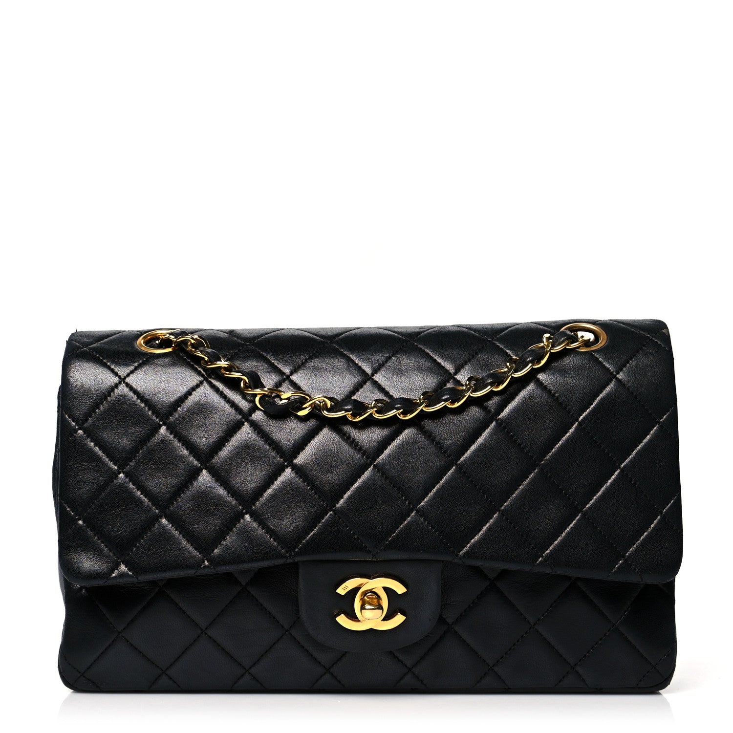 Chanel Lambskin Quilted Medium Double Flap Black 1 of 16