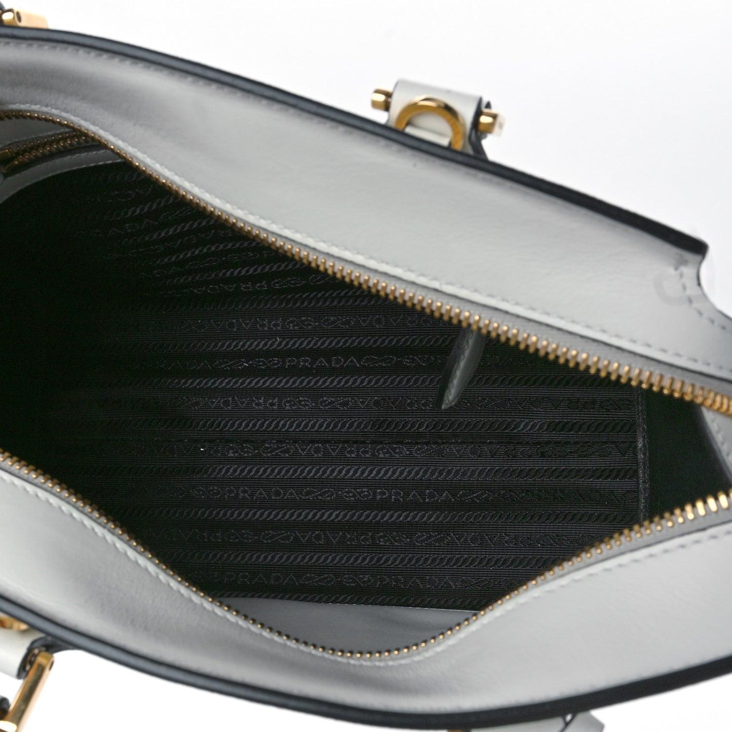 Saffiano Soft Calfskin Double Handle Satchel White