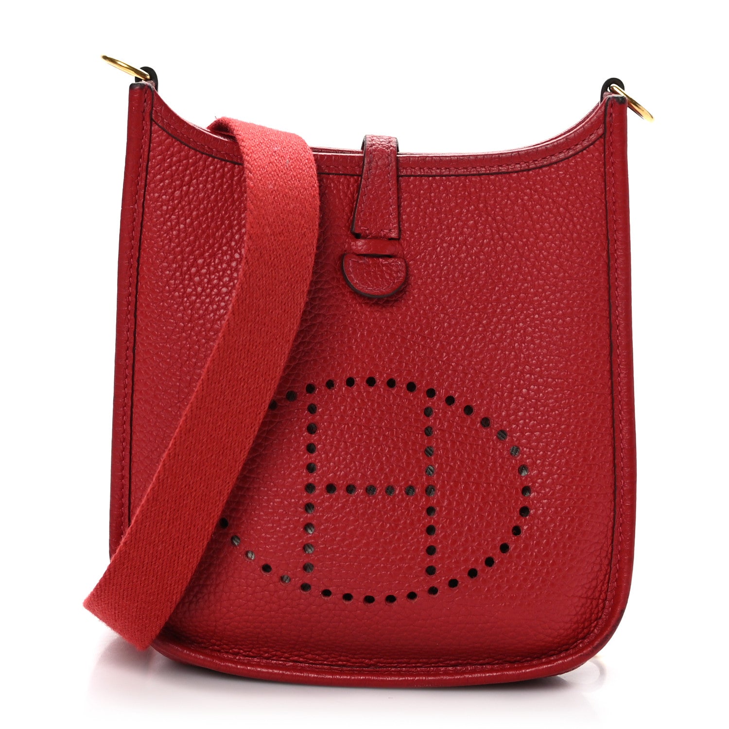Hermes Taurillon Clemence Evelyne TPM Rouge Casaque 1 of 9