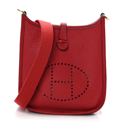 Hermes Taurillon Clemence Evelyne TPM Rouge Casaque 1 of 9