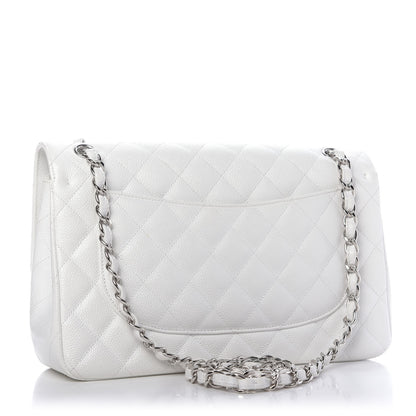 Chanel Caviar Quilted Jumbo Double Flap White 4 of 14