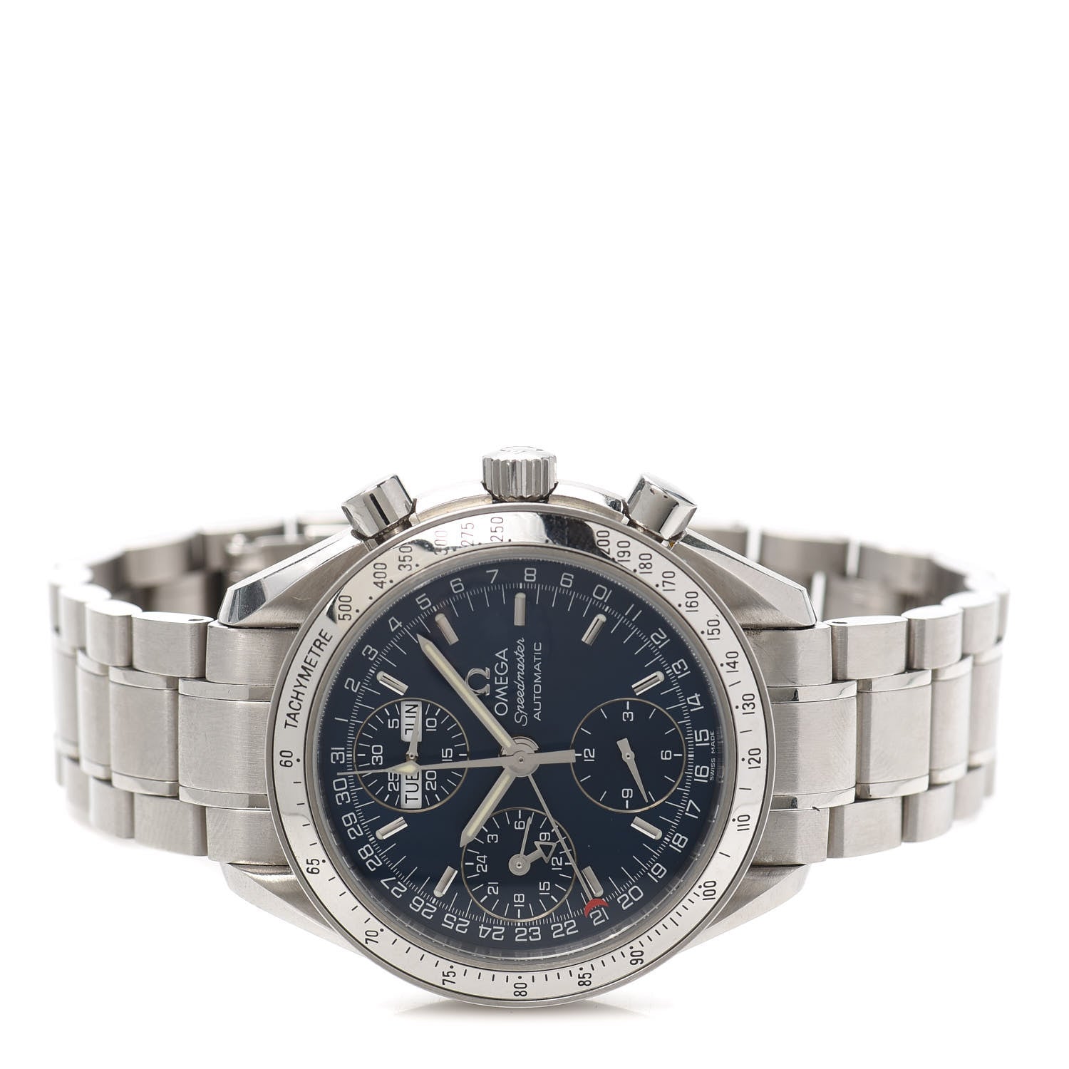 Omega Stainless Steel 39mm Speedmaster Triple Calendar Chronograph Automatic Watch Blue 3523.80 2 of 5