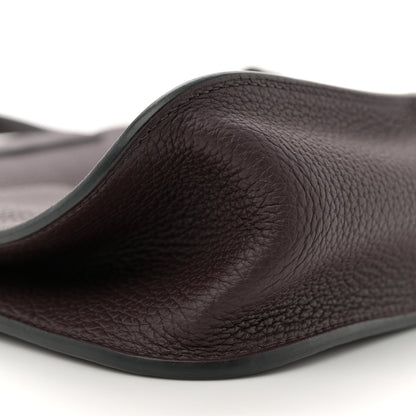 Hermes Taurillon Clemence Verso Halzan 25 Rouge Sellier Bleu Saphir 8 of 9