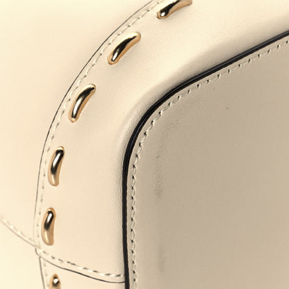Fendi Vitello King F is Fendi Logo Debossed Metal Stitch Mini Mon Tresor Bucket Bag Pergamena 9 of 14