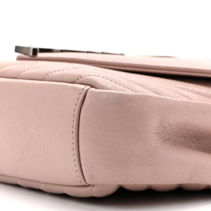 Saint Laurent Sheepskin Matelasse Chevron Monogram Medium College Bag Rose Poudre 10 of 13