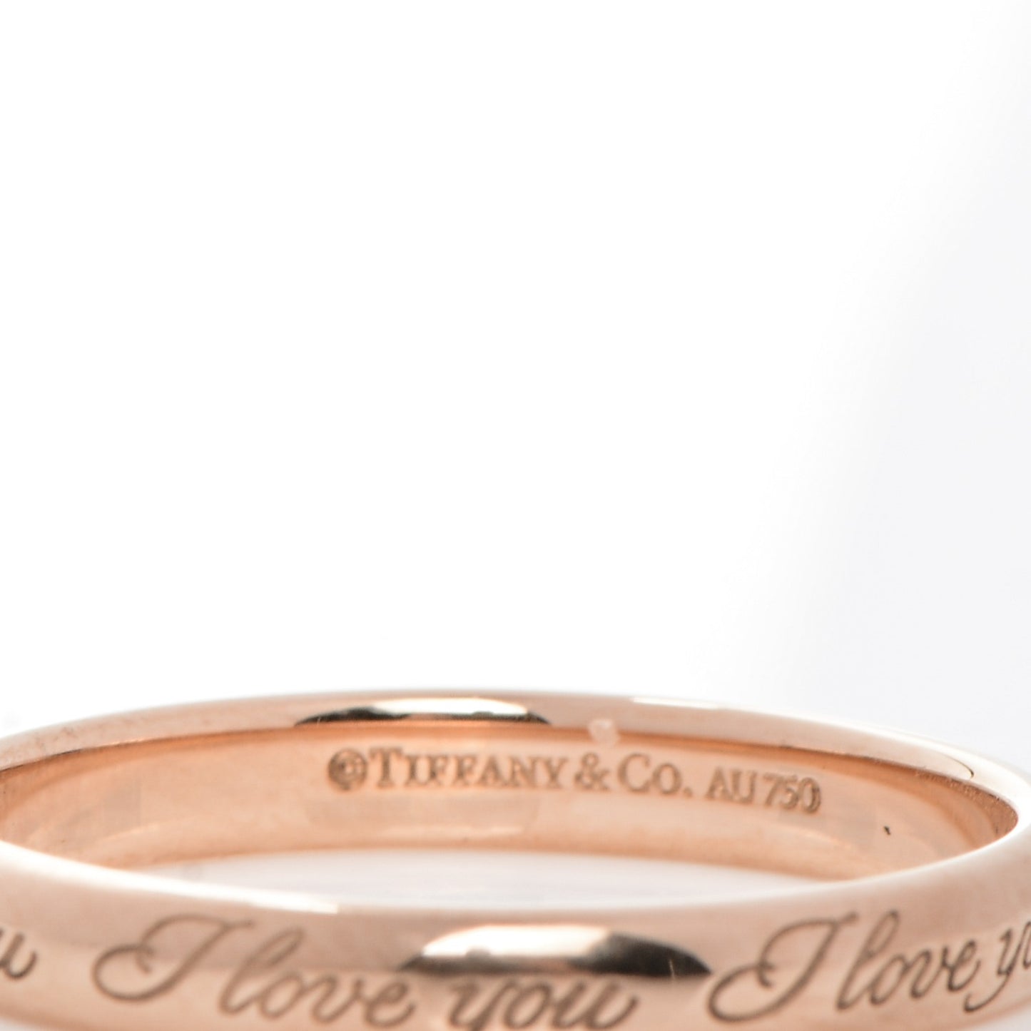 18k Rose Gold Notes I Love You Ring 9.5