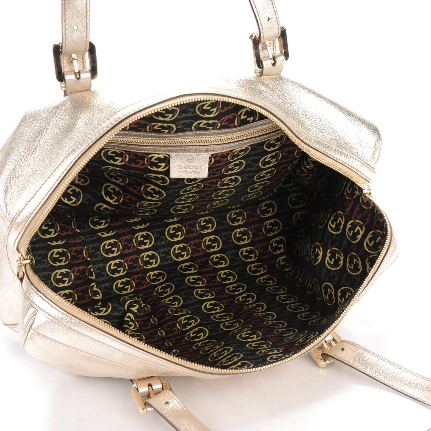 Metallic Calfskin Medium Britt Boston Gold