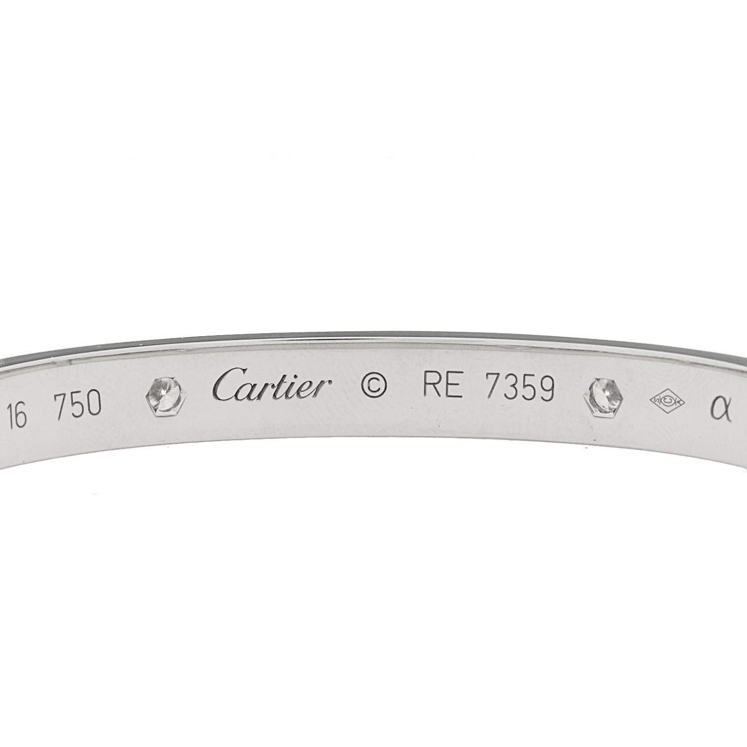 Cartier 18K White Gold 4 Diamond LOVE Bracelet 16 4 of 8