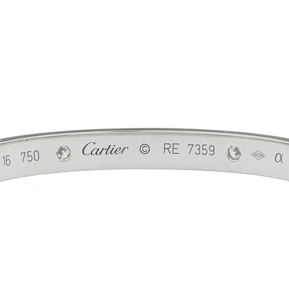Cartier 18K White Gold 4 Diamond LOVE Bracelet 16 4 of 8