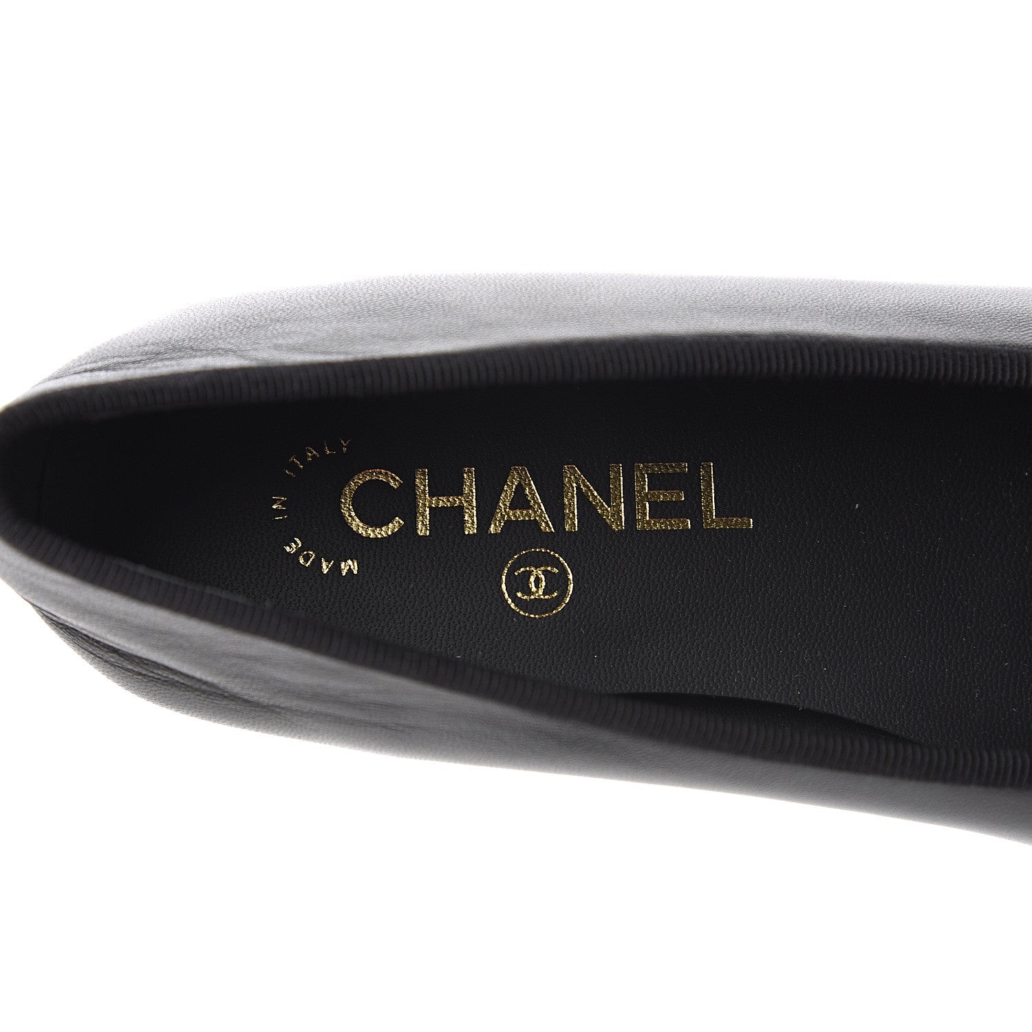 Chanel Lambskin Cap Toe Ballerina Flats 38 Black 6 of 8