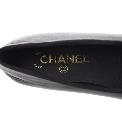 Chanel Lambskin Cap Toe Ballerina Flats 38 Black 6 of 8