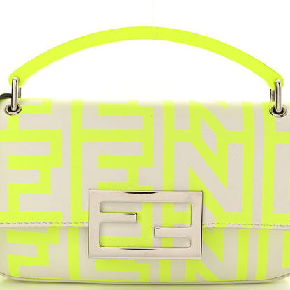 Fendi X MARC JACOBS Nappa Vitello King Logo Print Phone Baguette Yellow Fluo 8 of 14