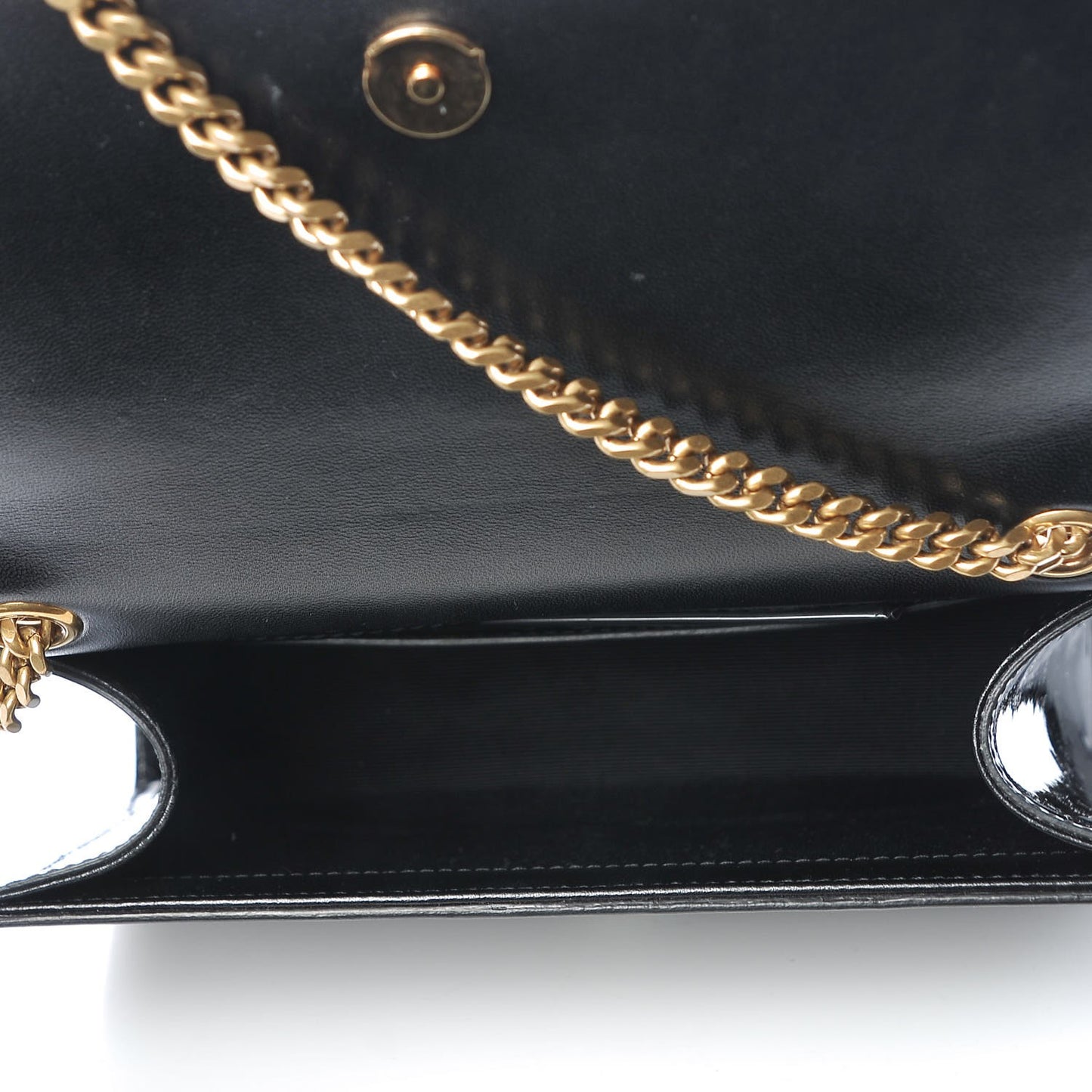 Patent Small Monogram Kate Satchel Black