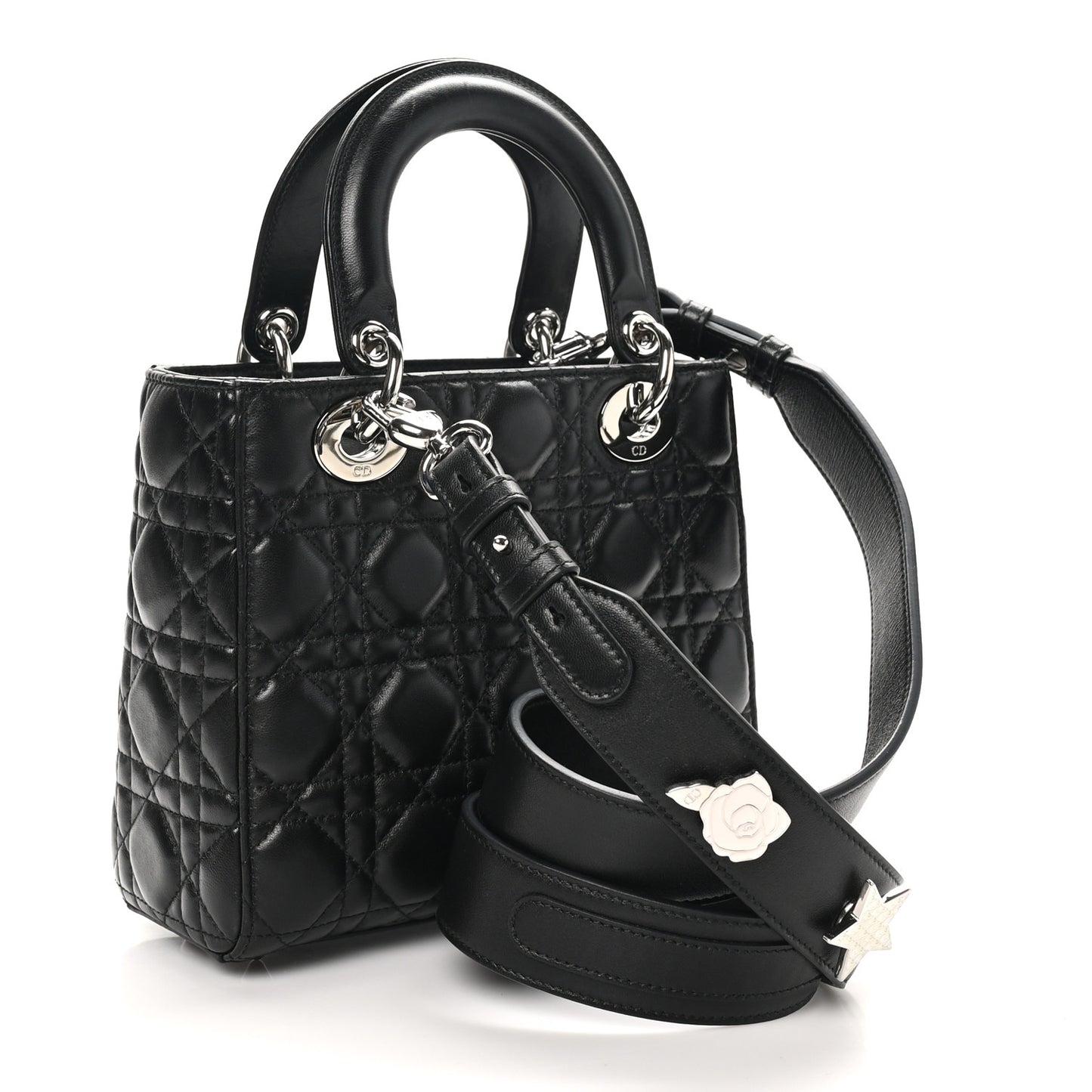 Lambskin Cannage Small Lucky Badges My Lady Dior Black