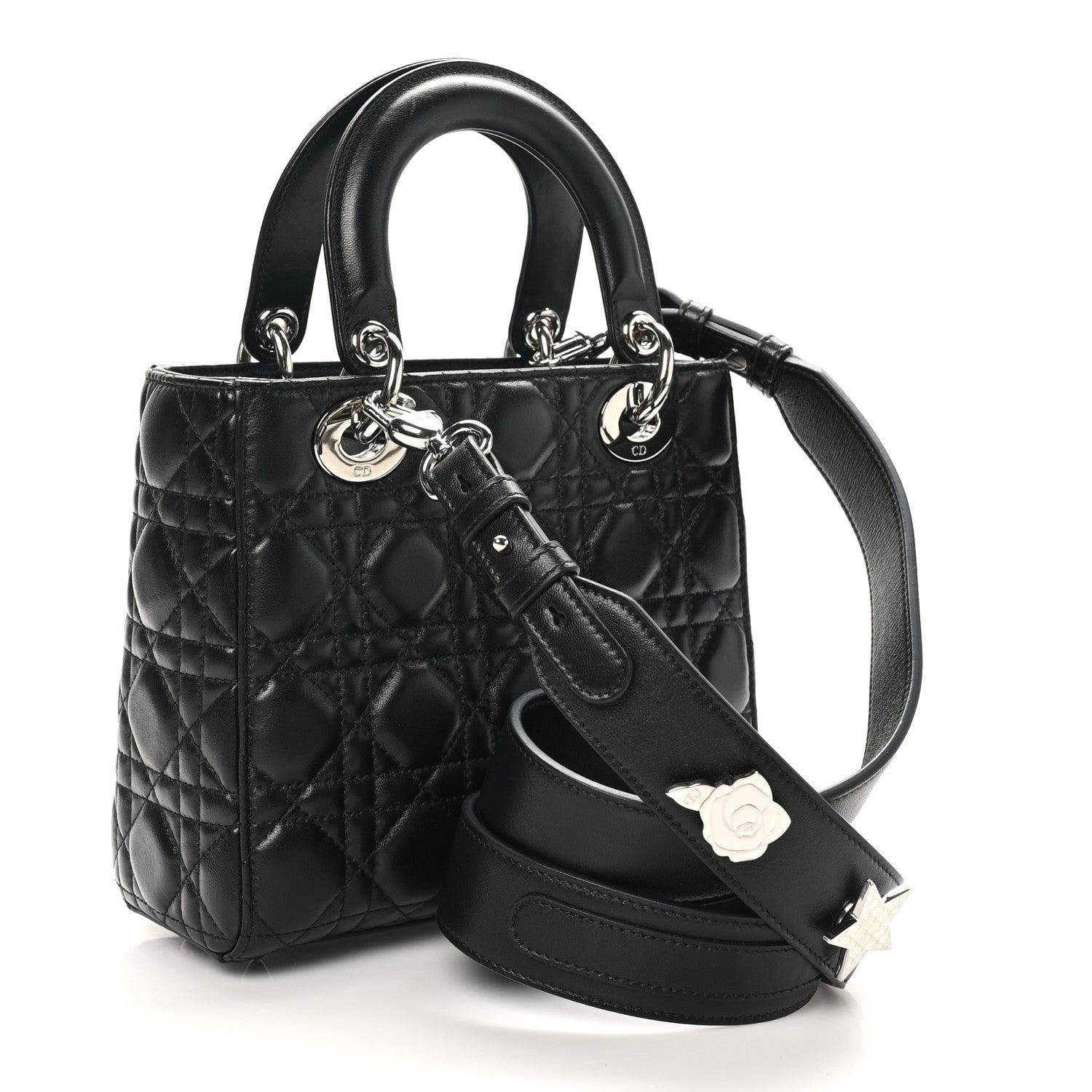 Christian Dior Lambskin Cannage Small Lucky Badges My Lady Dior Black 3 of 10