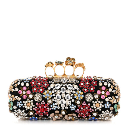 Alexander McQueen Silk Crystal Knucklebox Clutch Black 1 of 10