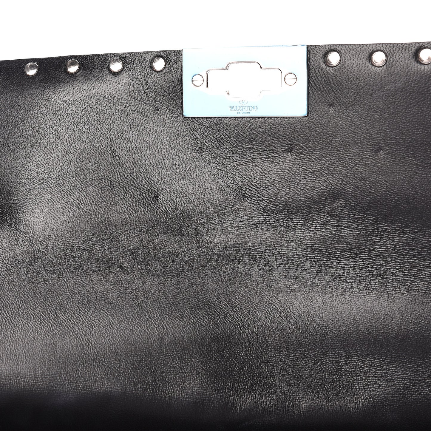 Metallic Nappa Medium Rockstud Spike Shoulder Bag Silver