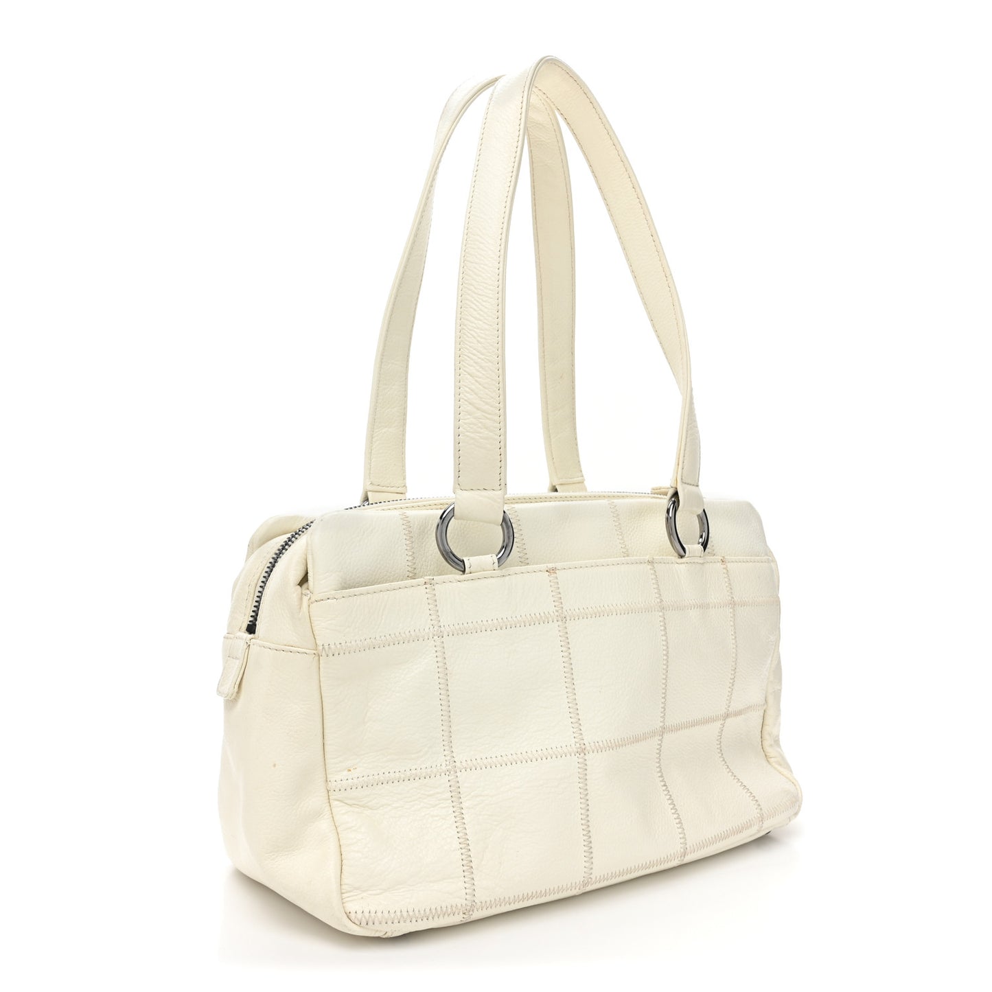Caviar Square Stitched Bowler White