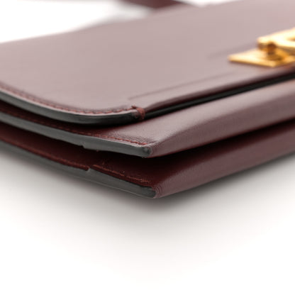 Salvatore Ferragamo Calfskin Trifolio Wallet On Chain Burgundy 10 of 15