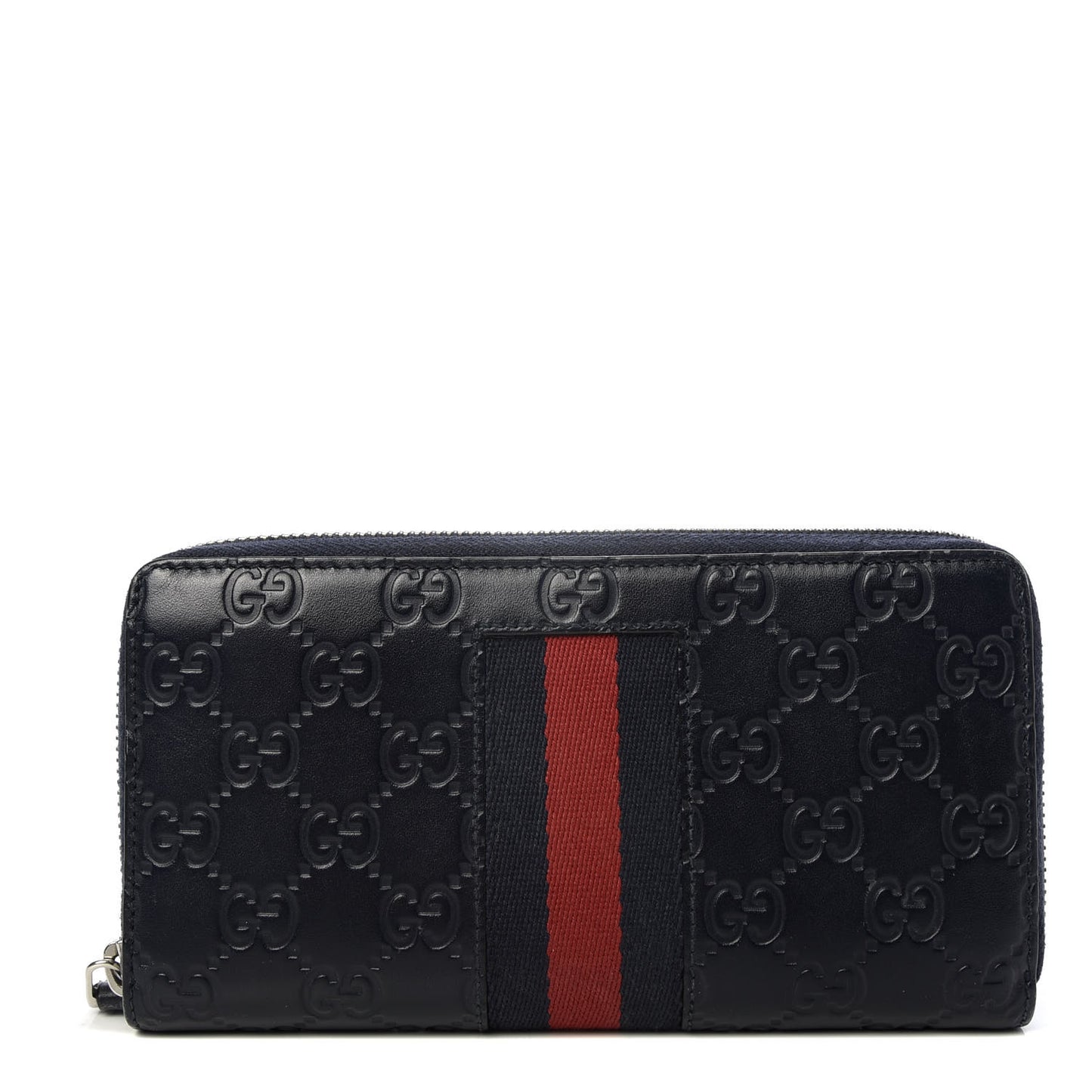 Guccissima Web Zip Around Wallet Black