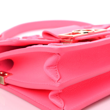Louis Vuitton Grained Calfskin Tufted Monogram Mini Dauphine Fluo Pink 7 of 10