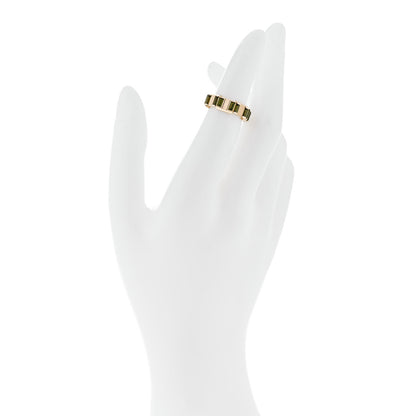 Gucci 18K Yellow Gold Green Tourmaline 7mm Link to Love Ring 47 4.25 2 of 5