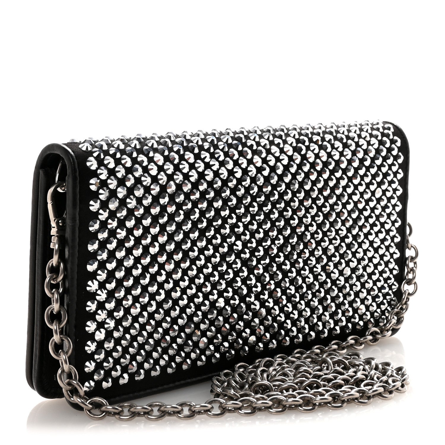 Prada Satin Crystal Metal Triangle Logo Mini Crossbody Bag Cristal 3 of 9