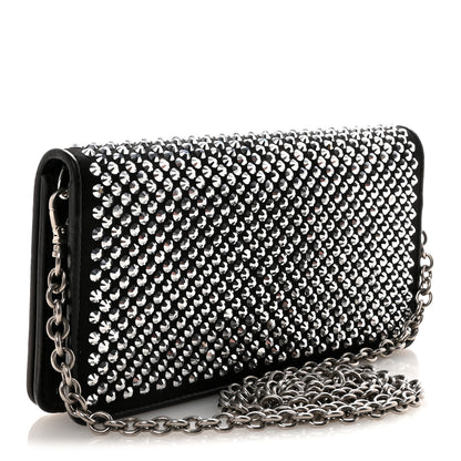 Prada Satin Crystal Metal Triangle Logo Mini Crossbody Bag Cristal 3 of 9